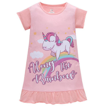 Chemise de nuit licorne rose fille