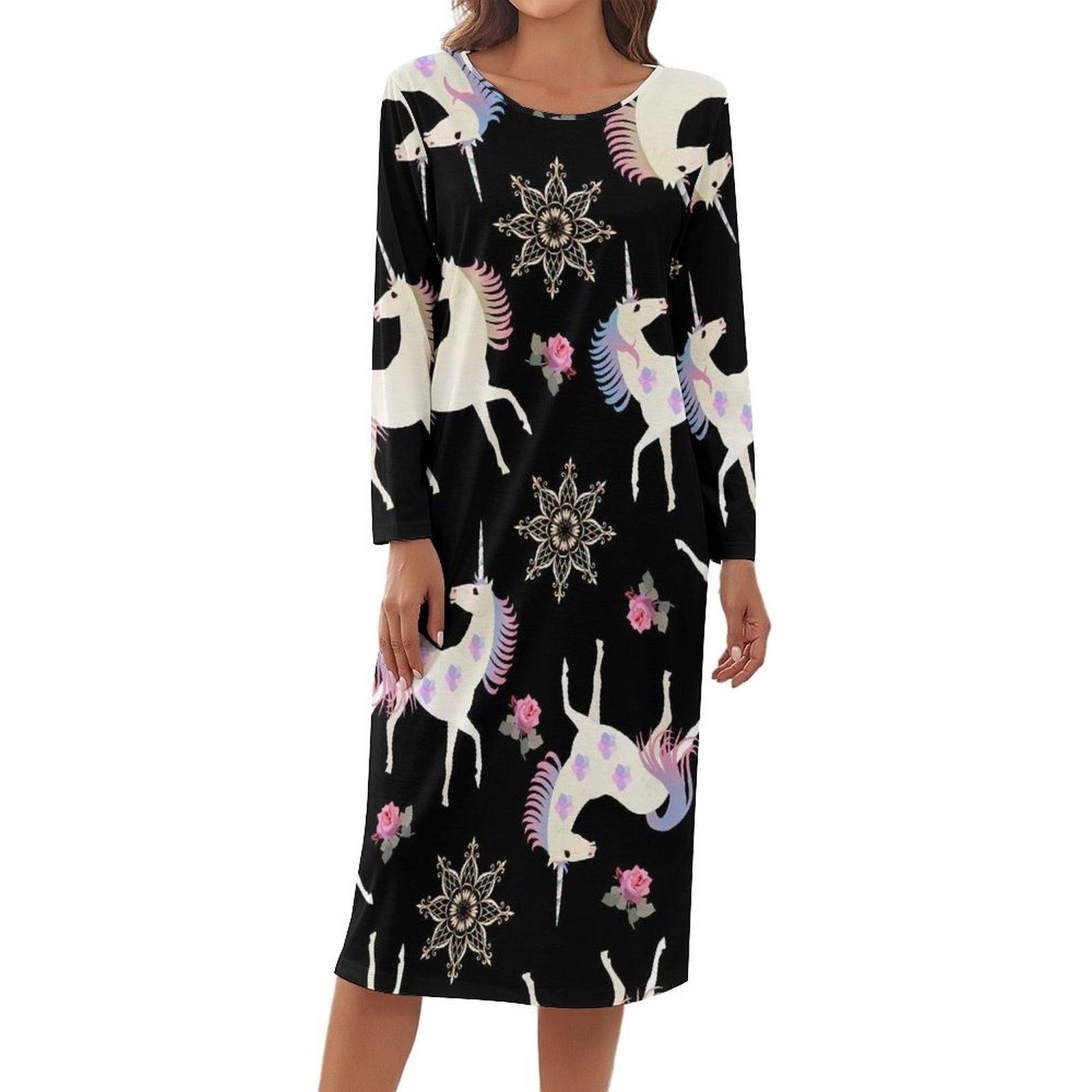 Chemise de nuit licorne manches longues femme - Licorne