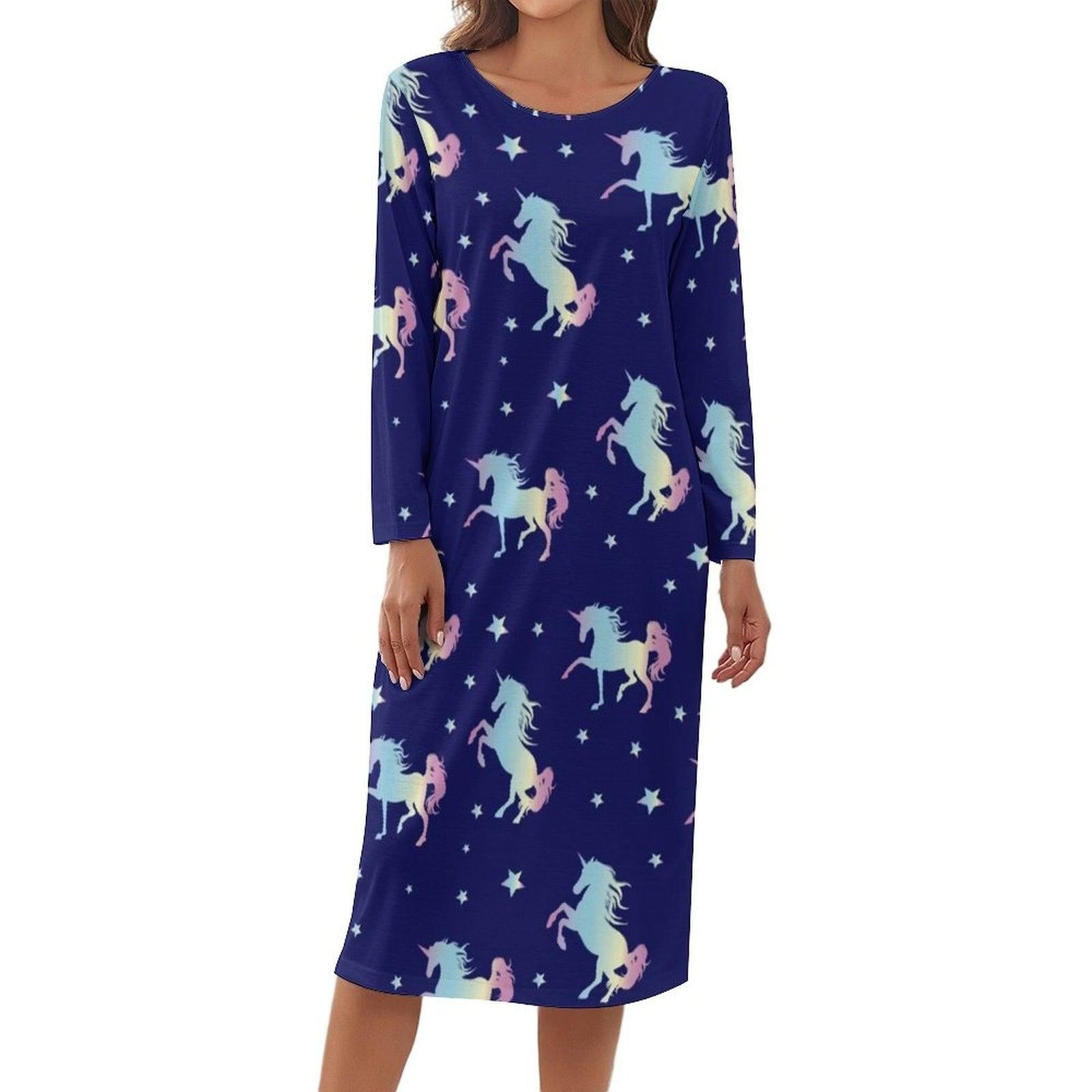 Chemise de nuit licorne manches longues femme - Licorne