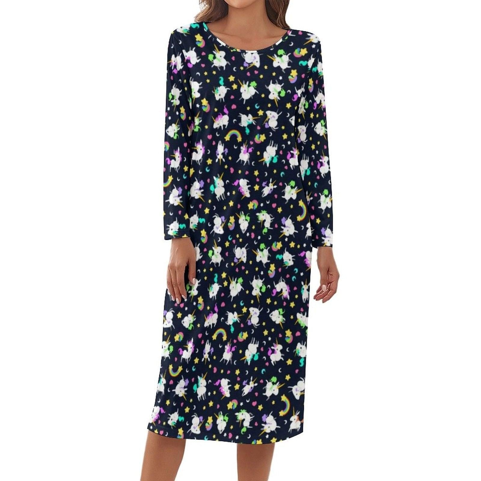 Chemise de nuit licorne manches longues femme - Licorne