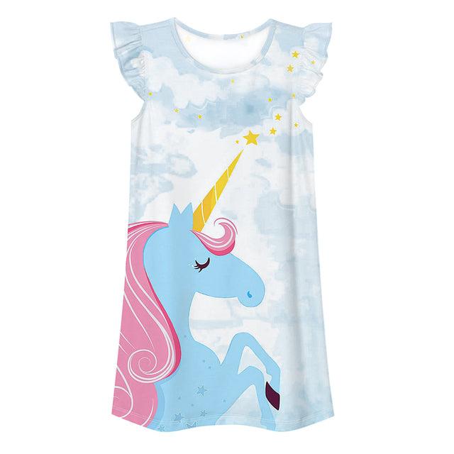 Chemise de nuit mancherons volantés licorne - Licorne