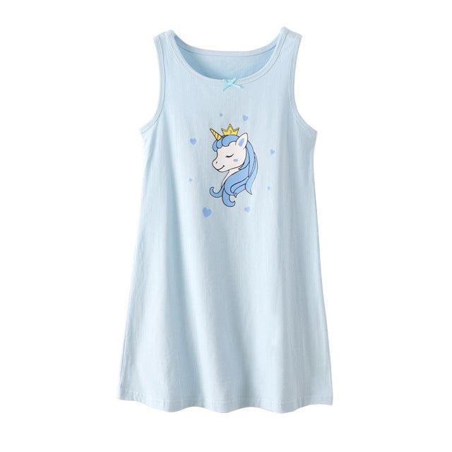 Chemise de nuit sans manche licorne