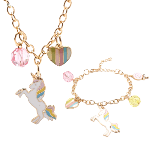Collier et Bracelet Châine Avec Pendentif Licorne - Licorne