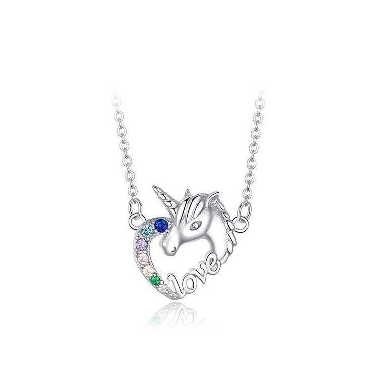 Collier Licorne<br> Chaine en Argent - Une Licorne