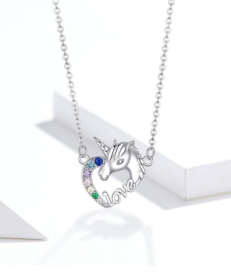Collier Licorne<br> Chaine en Argent - Une Licorne