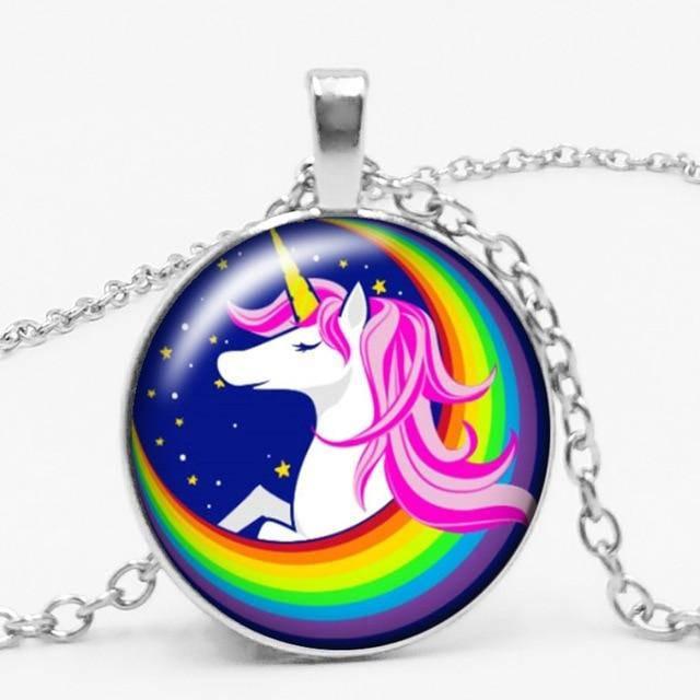 Collier Licorne<br> Tête Dessin - Une Licorne