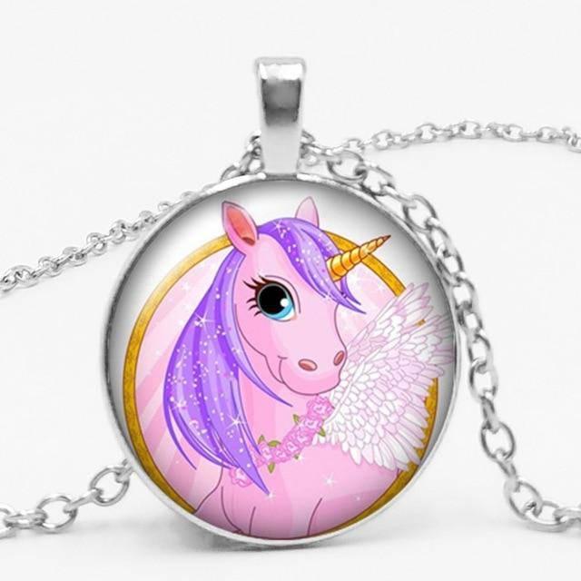Collier Licorne<br> Tête Dessin - Une Licorne