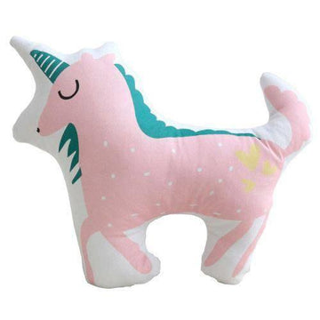 Coussin Licorne Vert et Rose - Une Licorne