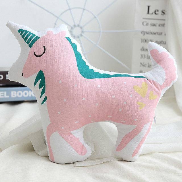 Coussin Licorne Vert et Rose - Une Licorne