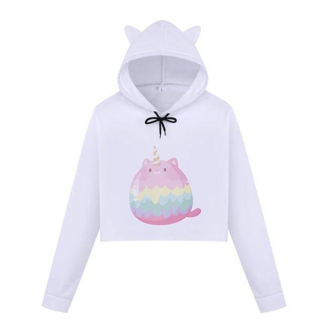 Crop-Top Licorne avec Capuche - Une Licorne
