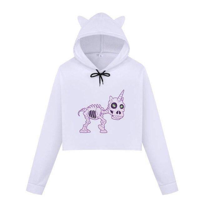 Crop-Top Licorne avec Capuche - Une Licorne