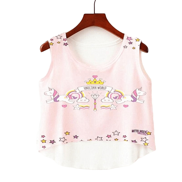 Débardeur Crop Top Licorne - Licorne