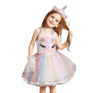 Déguisement licorne serre-tête licorne jupe tutu & top - Licorne