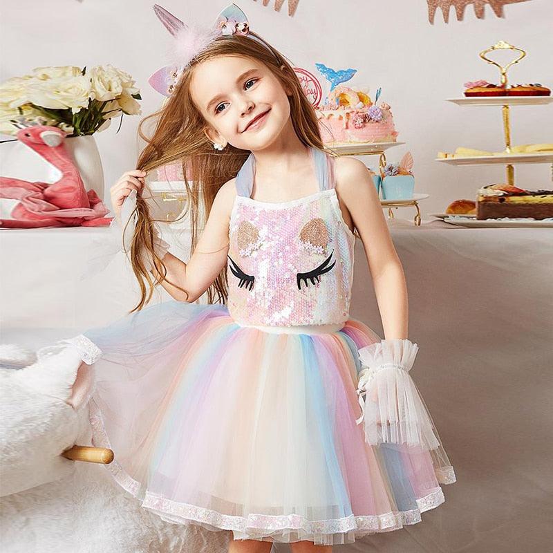 Déguisement licorne serre-tête licorne jupe tutu & top - Licorne