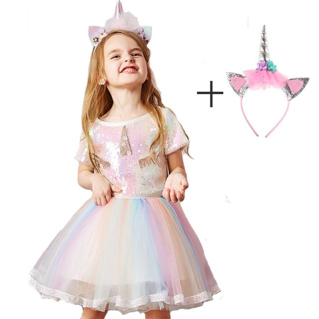 Déguisement licorne serre-tête licorne jupe tutu & top - Licorne