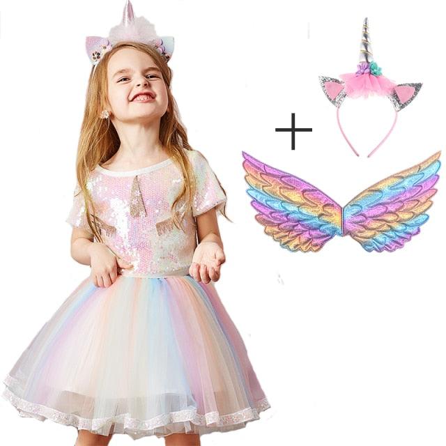 Déguisement licorne serre-tête licorne jupe tutu & top - Licorne