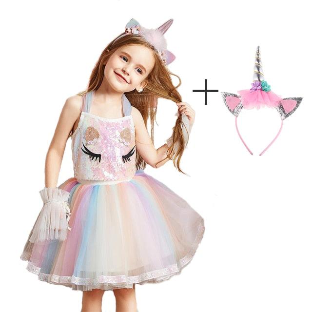 Déguisement licorne serre-tête licorne jupe tutu & top - Licorne