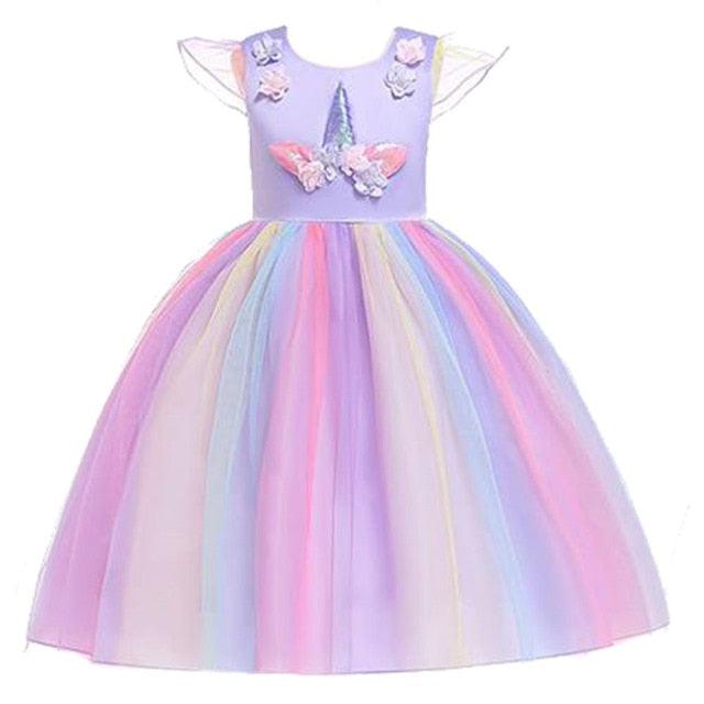 Déguisement princesse licorne violet pour fille