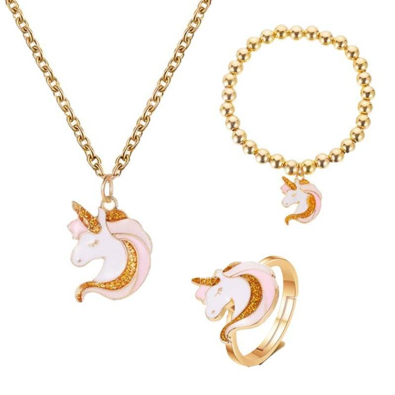Ensemble Bijoux Licorne Femme Plaqué Or - Licorne