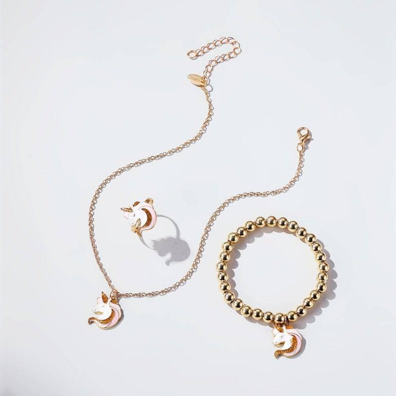 Ensemble Bijoux Licorne Femme Plaqué Or - Licorne