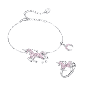 Ensemble Bracelet et Bague Licorne Argent - Licorne