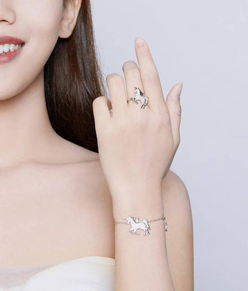 Ensemble Bracelet et Bague Licorne Argent - Licorne