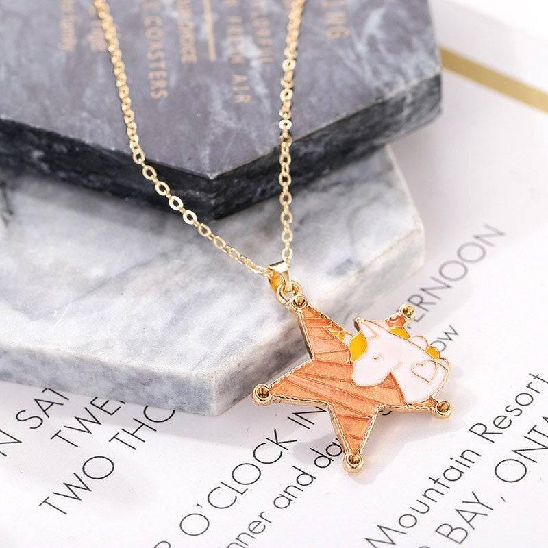 Ensemble Collier et Boucles d'Oreilles Puces Licorne - Licorne