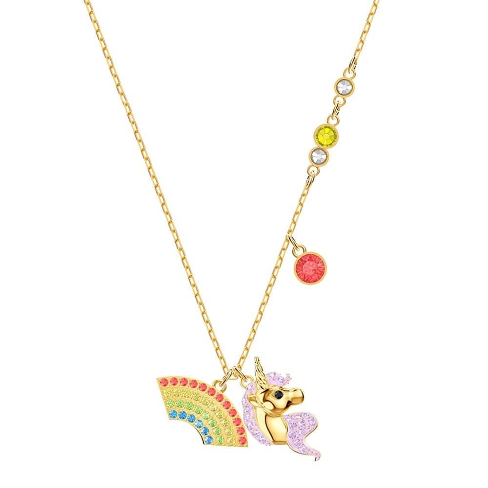 Ensemble Collier et Bracelet Licorne Avec Cristal Rouge - Licorne
