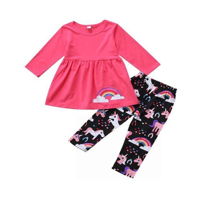 Ensemble Licorne Arc-en-ciel Fille - Une Licorne
