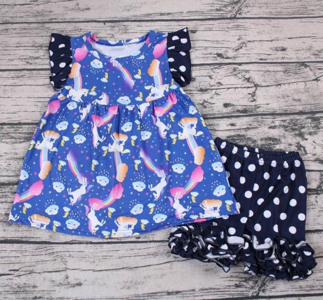 Ensemble licorne blouse et short fille - Licorne