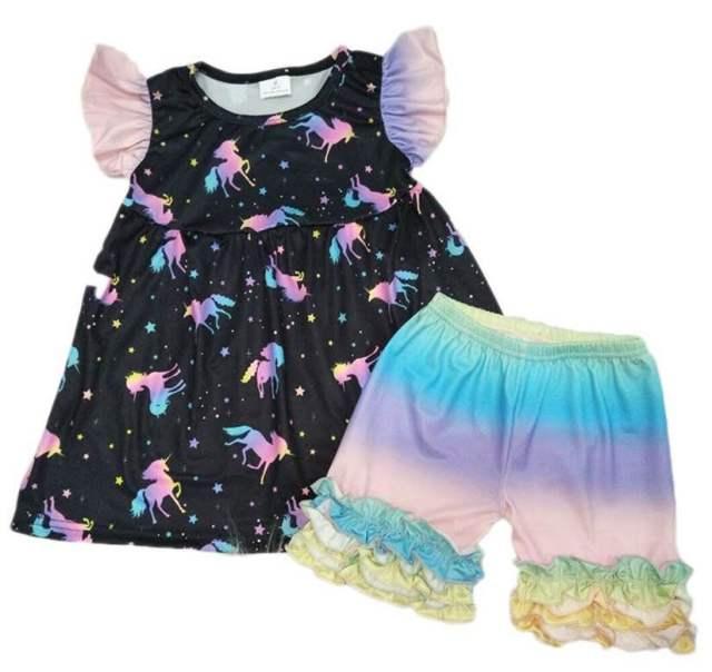 Ensemble licorne blouse et short fille - Licorne
