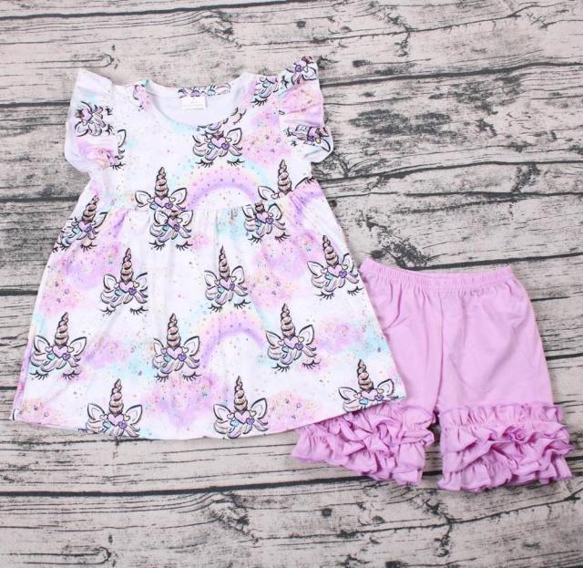 Ensemble licorne blouse et short fille - Licorne