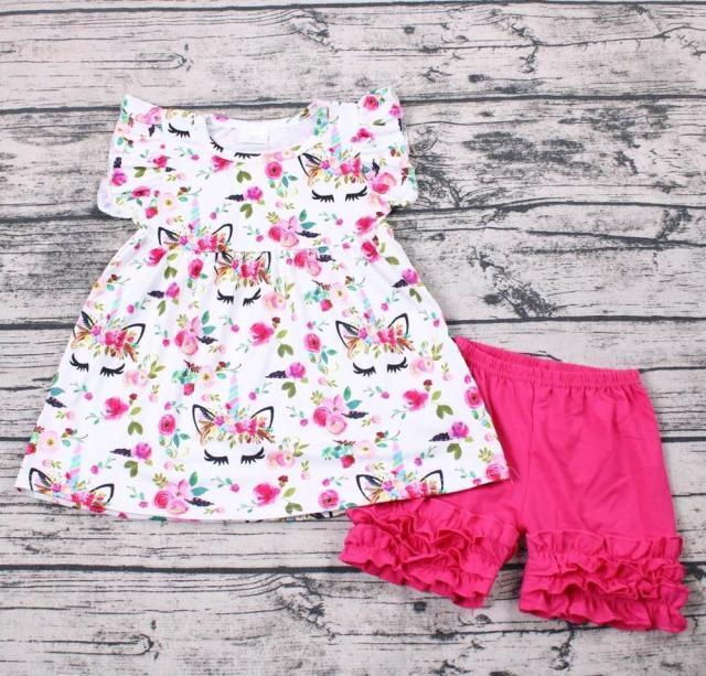 Ensemble licorne blouse et short fille - Licorne