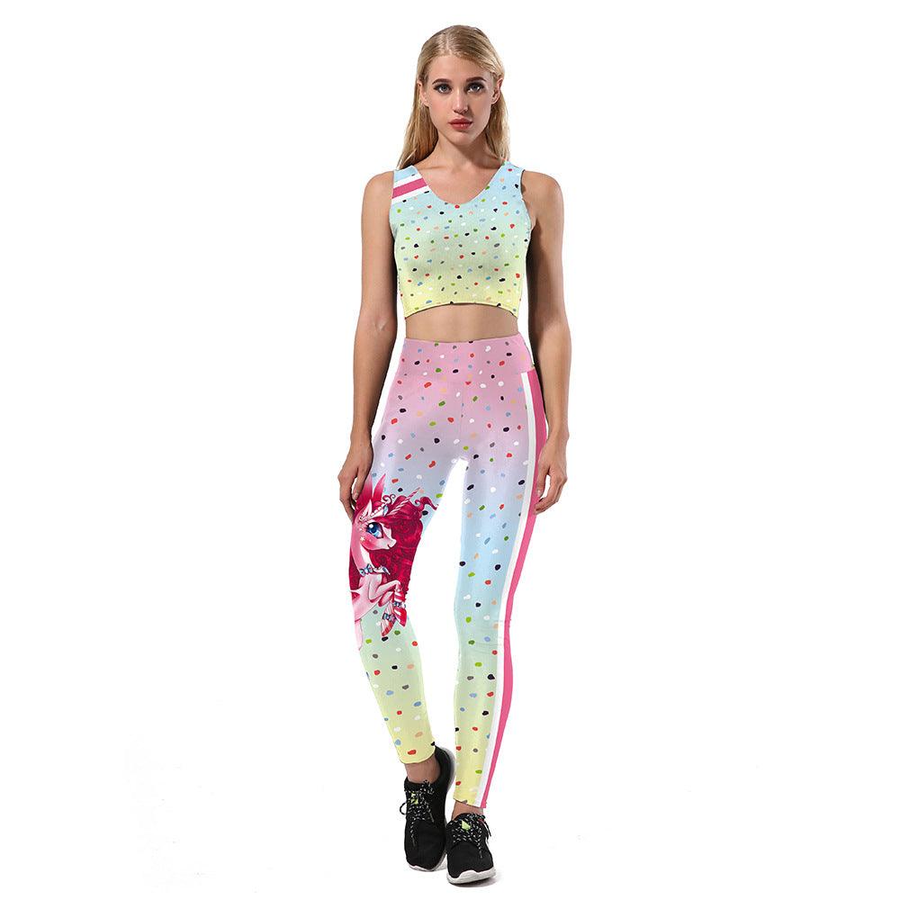 Ensemble licorne mini top moulant & legging femme - Licorne