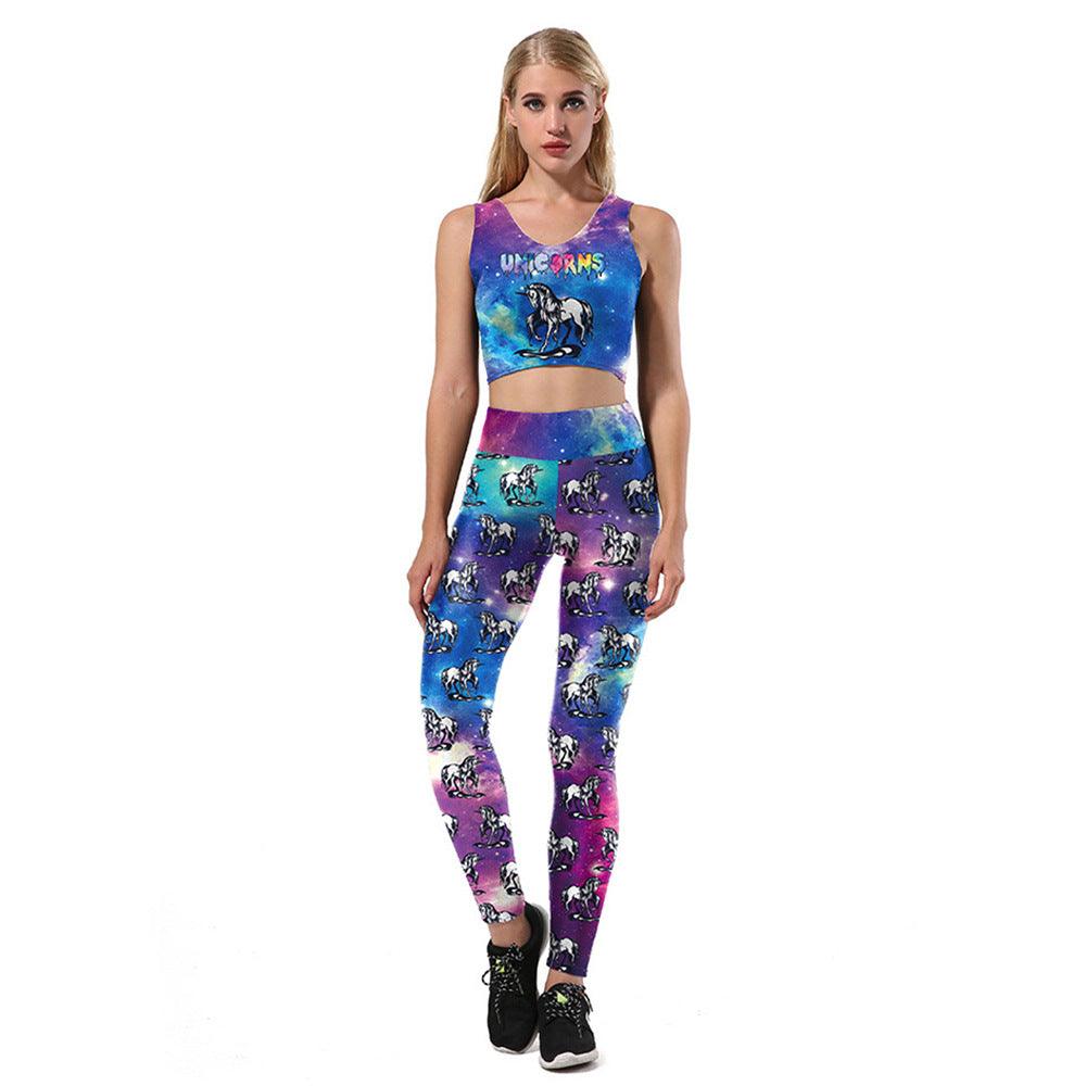 Ensemble licorne mini top moulant & legging femme - Licorne