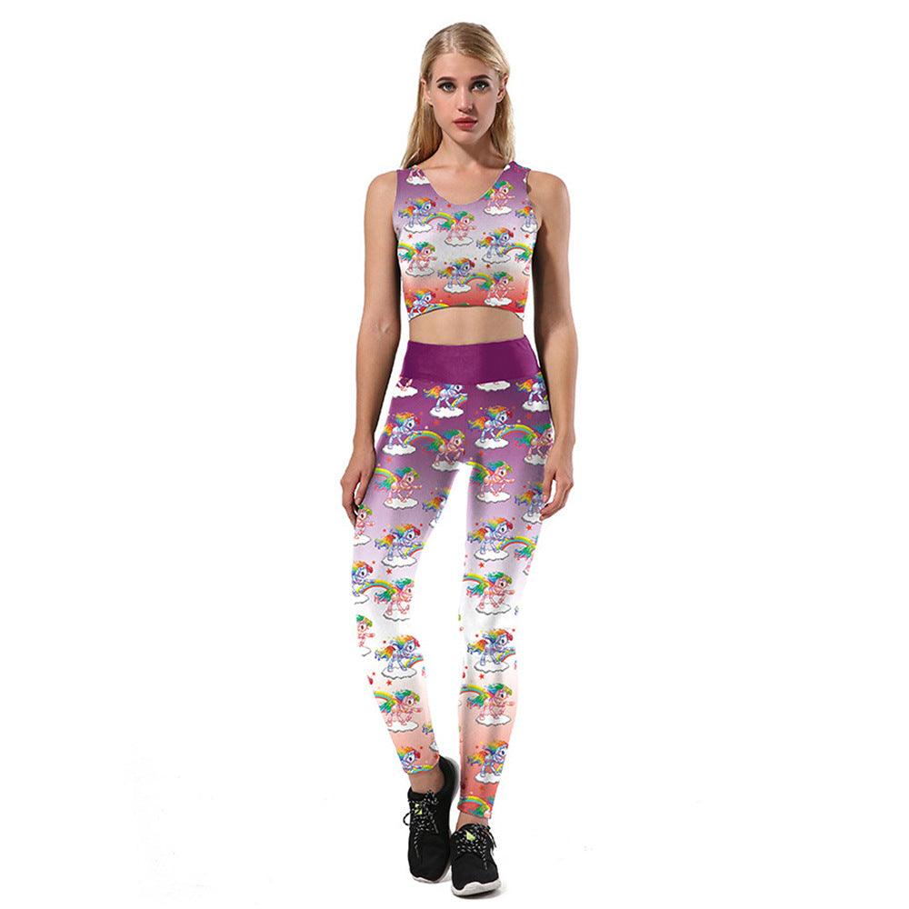 Ensemble licorne mini top moulant & legging femme - Licorne