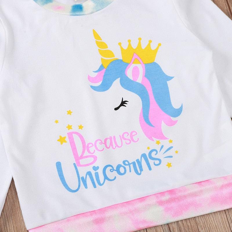 Ensemble Licorne Pull & Jupe Couleurs Dégradées Fille - Licorne