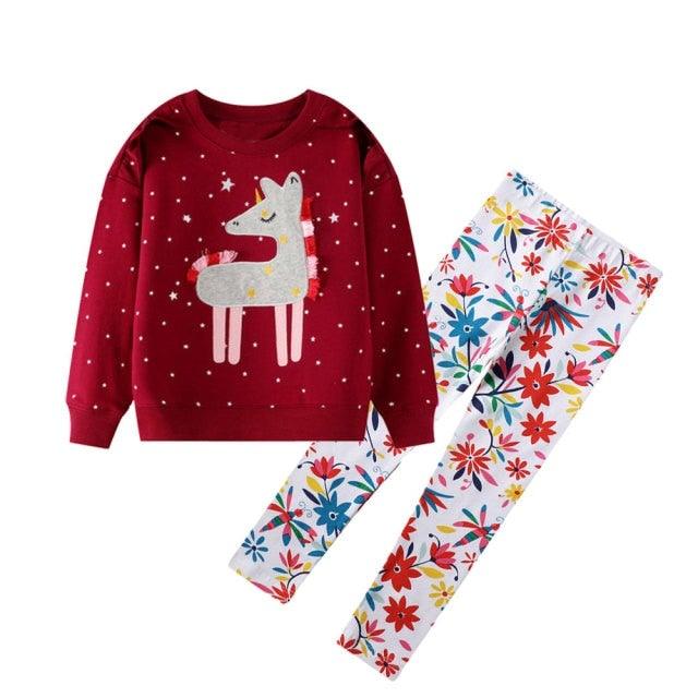 Ensemble licorne pull étoiles & pantalon fille