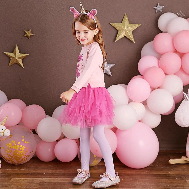 Ensemble Licorne Robe Tutu & Collant Fille - Licorne