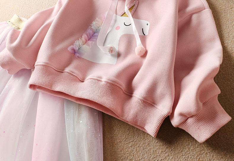 Ensemble Licorne Sweat à Capuche et Tutu Pour Fille - Licorne