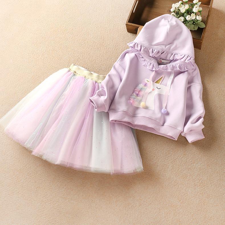 Ensemble Licorne Sweat à Capuche et Tutu Pour Fille - Licorne