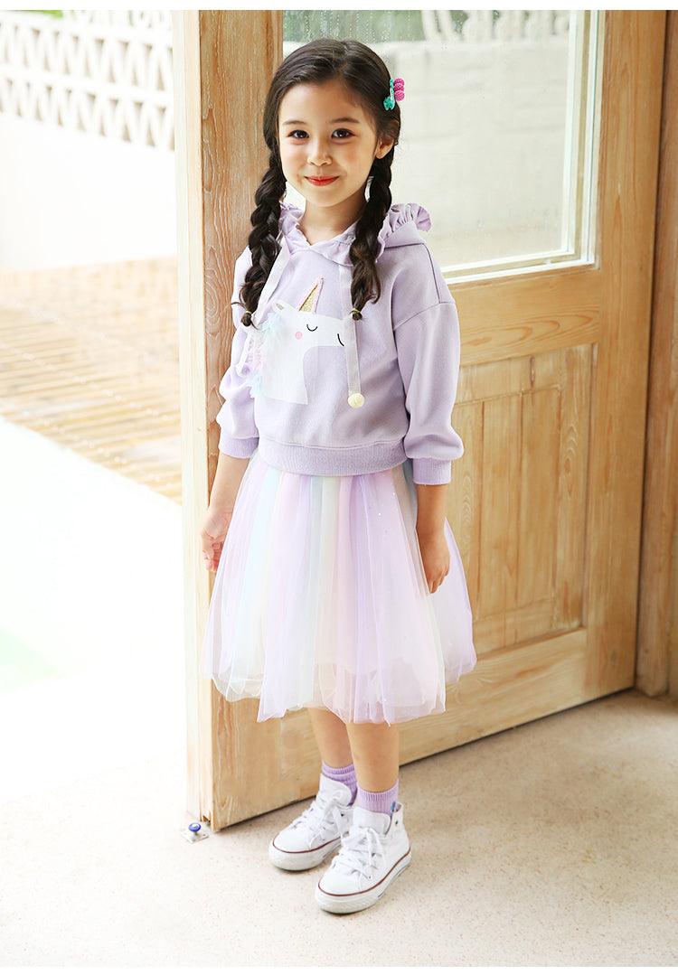 Ensemble Licorne Sweat à Capuche et Tutu Pour Fille - Licorne