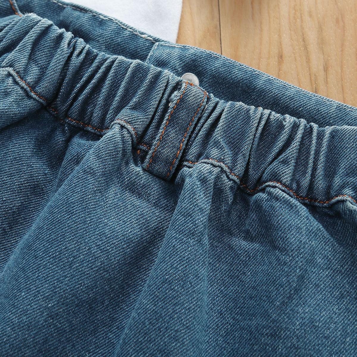 Ensemble Licorne T-shirt & Jupe Denim Fille - Licorne