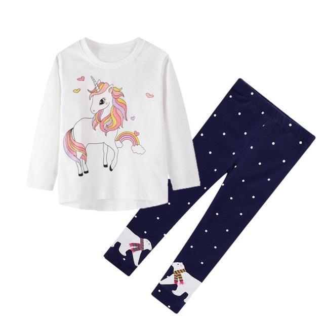 Ensemble licorne t-shirt & pantalon fille