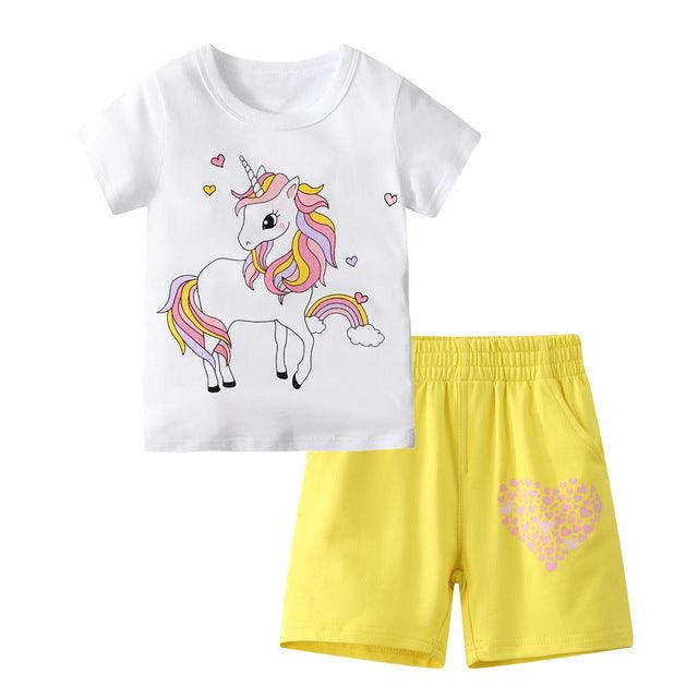 Ensemble licorne t-shirt & short fille - Licorne