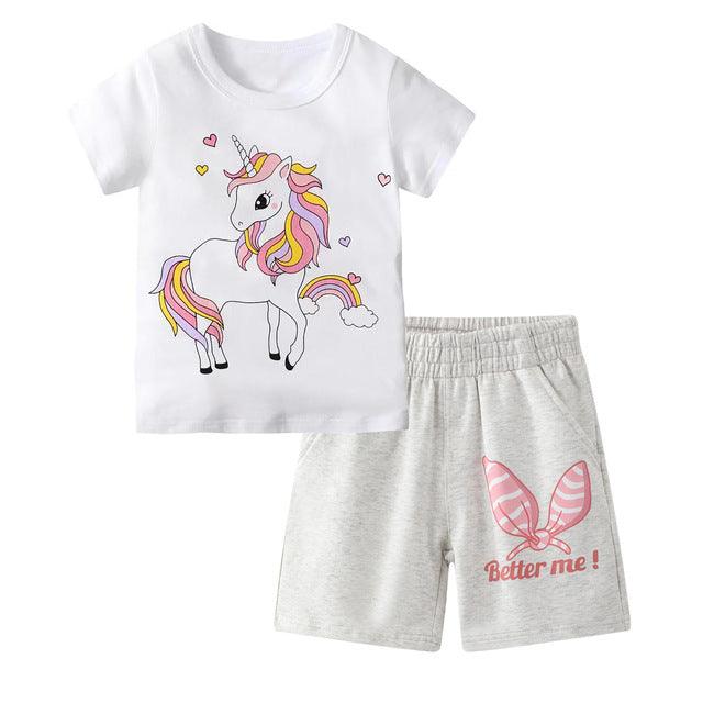 Ensemble licorne t-shirt & short fille - Licorne