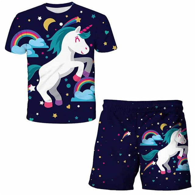 Ensemble licorne t-shirt et short enfants - Licorne