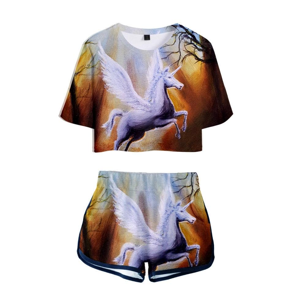 Ensemble licorne t-shirt et short femme - Licorne