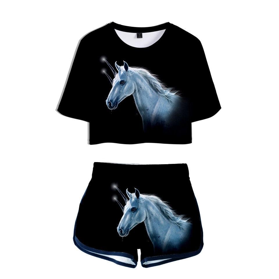Ensemble licorne t-shirt et short femme - Licorne