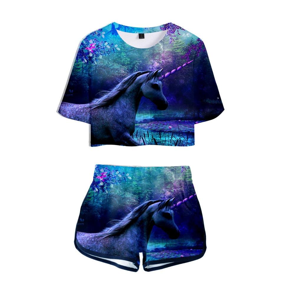 Ensemble licorne t-shirt et short femme - Licorne